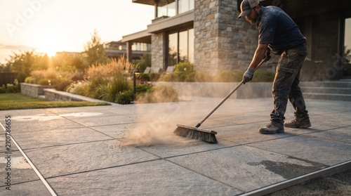 man brush garage for cleanning