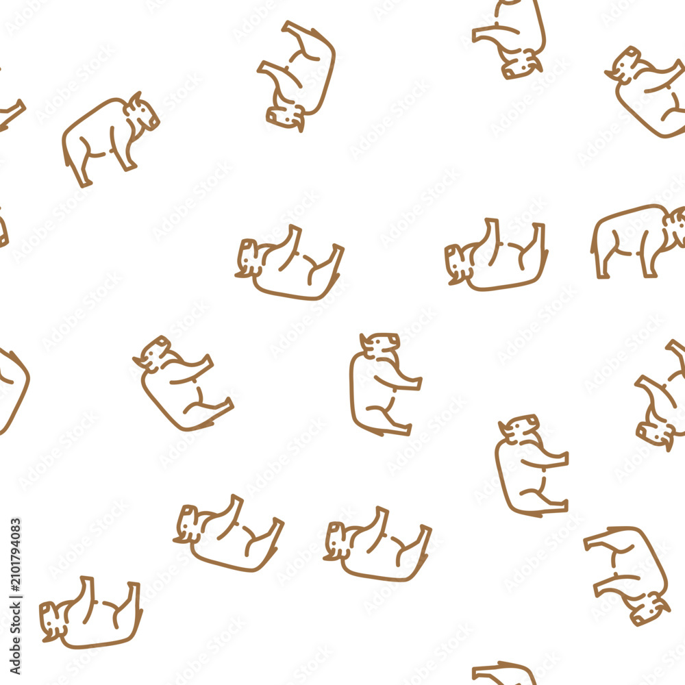 Fototapeta premium buffalo wild animal vector seamless pattern buffalo wild animal sign illustration