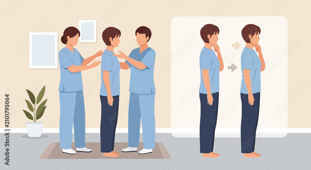 Obraz premium Physical Therapy Patient Undergoing Posture Correction
