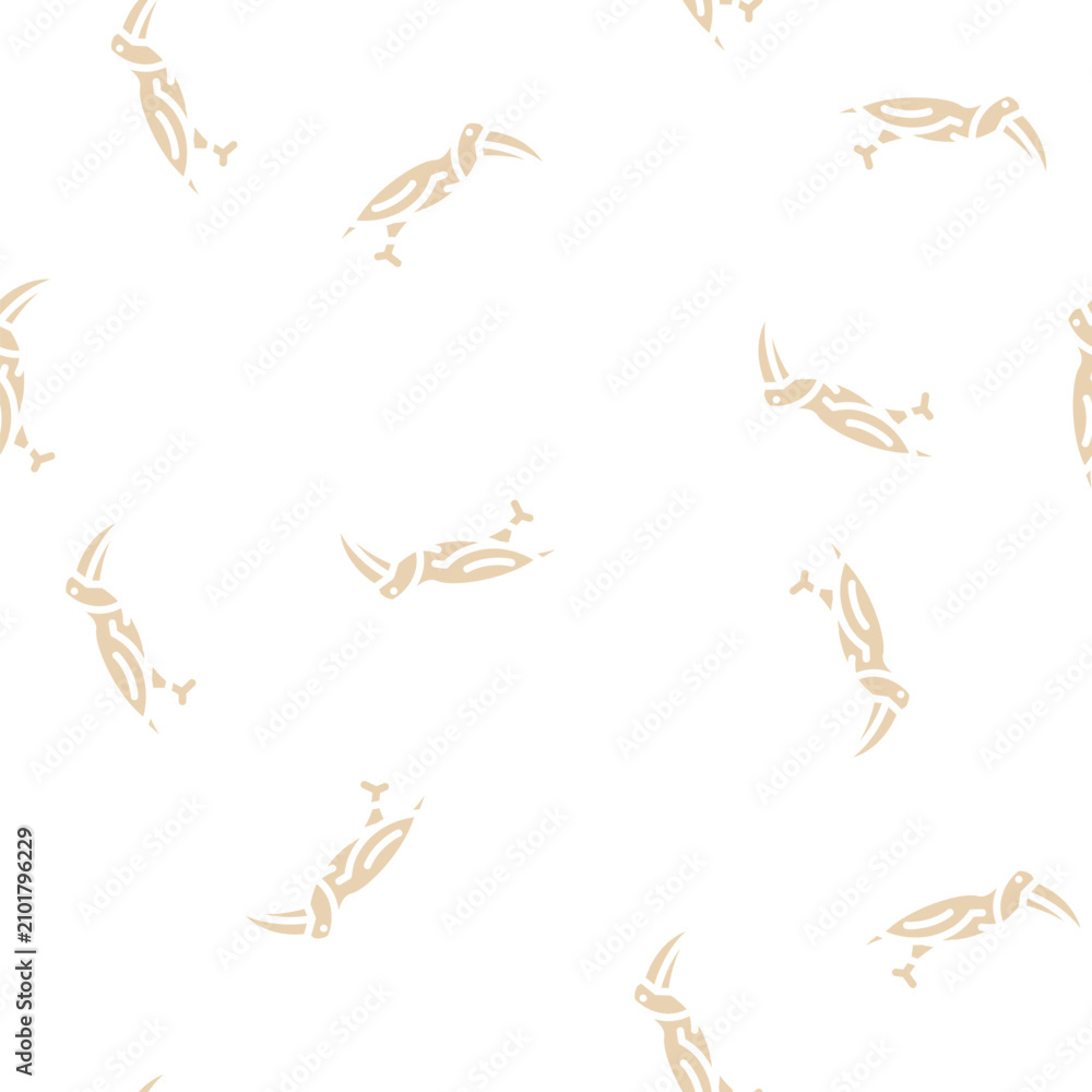 Obraz premium hummingbird bird glyph vector seamless pattern. hummingbird bird signthin illustration