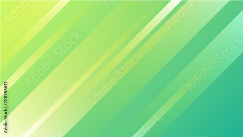 Quadro su tela Fresh Lime Green Teal Gradient Diagonal Striped Abstract Background, Modern Smoo