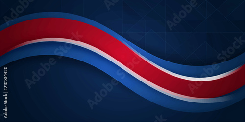 Fotografie Waving Russian Flag with Blue and Red Background, National Symbol Banner Represe