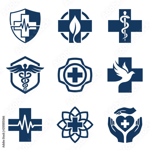 Collection of Medical Health Care Symbols and Icons.