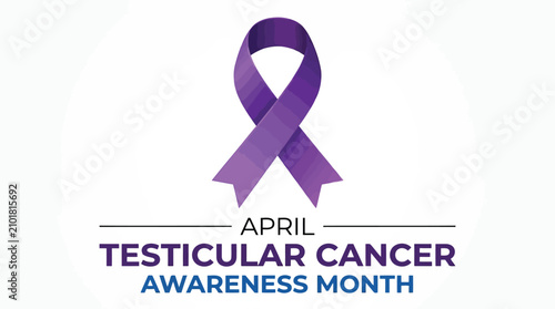 Bild auf Leinwand Testicular cancer awareness month design with purple ribbon symbol for medical c