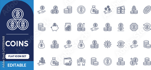 Financial growth icon set money investment and economic prosperity concepts