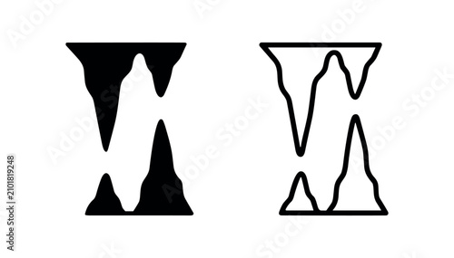 Foto Geology Stalactite and Stalagmite Icon for Cave Exploration Themes