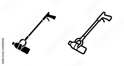 Fotografía Litter Picker Tool with Plastic Bottle Icon Set