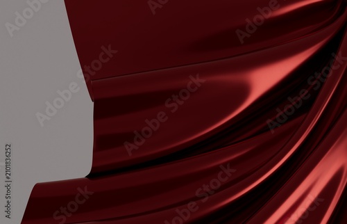 Smooth red fabric with eleg...