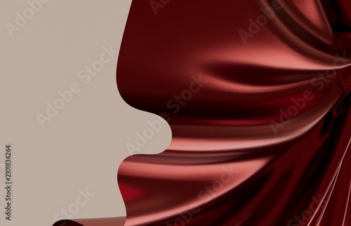 Luxurious flowing red fabri...