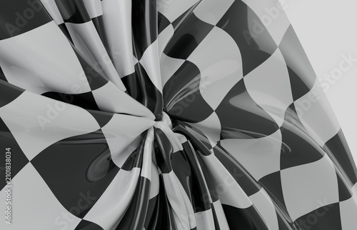 Abstract swirling black and...