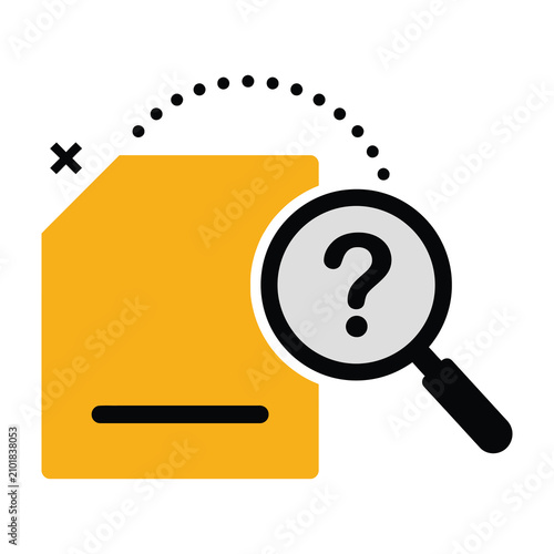 magnifying glass on document with question mark
