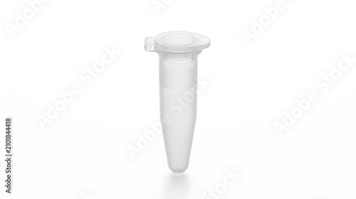 Centrifuge Tube with Flip Cap for Laboratory Sample Storage, Chemical Testing, Biotech Research, and Quality Control Workflow Concept