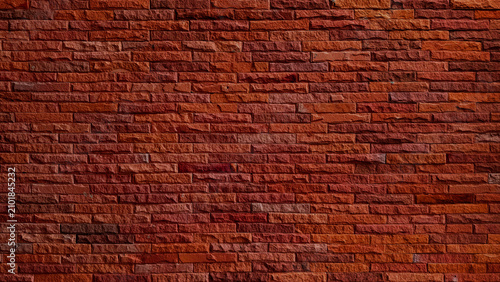 Red Brick Wall Background with Textured Stone Cladding, Rustic Terracotta Split Face Tiles, and Horizontal Slate Masonry for Industrial Interior Design and Modern Outdoor Facade.