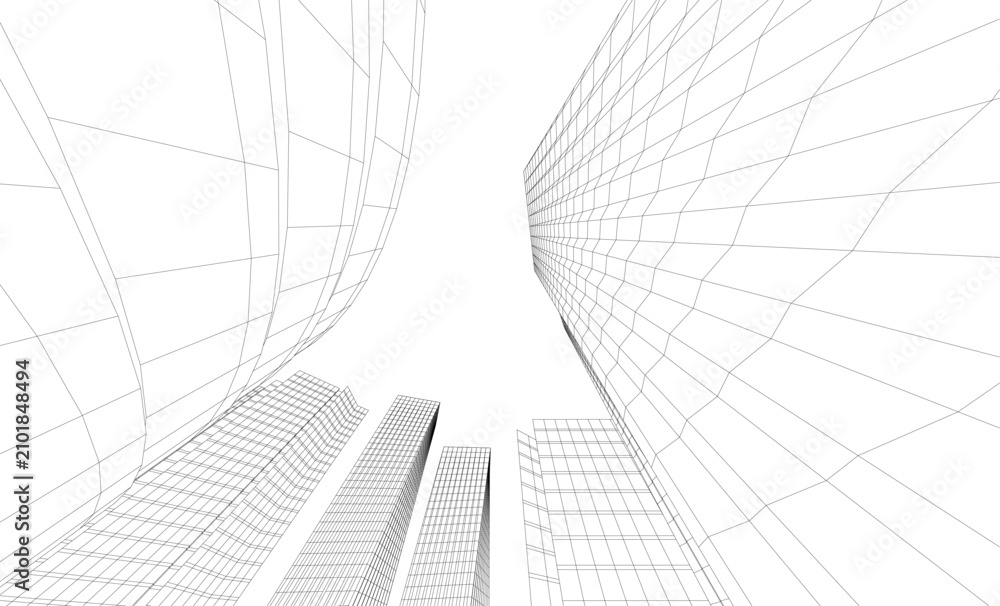 Fototapeta premium architectural buildings vector 3d illustration 