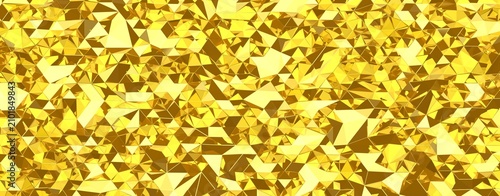 Obraz na plátně Seamless abstract golden geometric faceted crystal texture background pattern lu