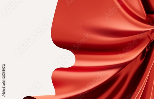Luxurious flowing red fabri...