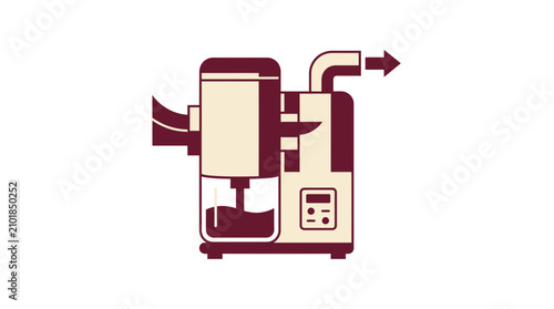 Obraz na plátně Modern Juicer Machine Illustration with Pulp Ejection