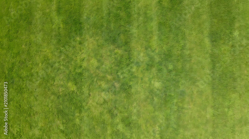 Aerial overhead view of vibrant green lawn grass texture for backgrounds and design projects providing a fresh natural surface for outdoor concepts