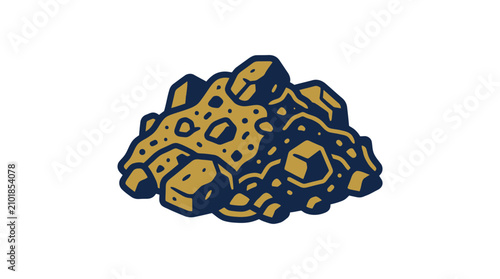 Pile of Rocks and Stones, Illustration, Natural Material, Earthy Tones