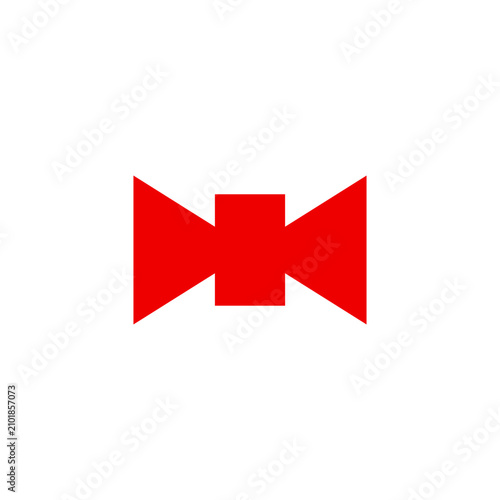 Red bowtie modern logo design inspiration. Gentleman symbol bold graphic.