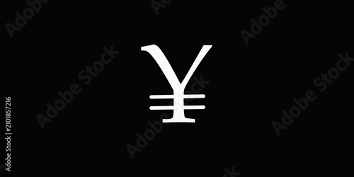Obraz na plátně yen symbol on black background
