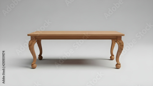 Elegant Classic Wooden Coffee Table with Carved Cabriole Legs for Sophisticated Living Room Interior Design