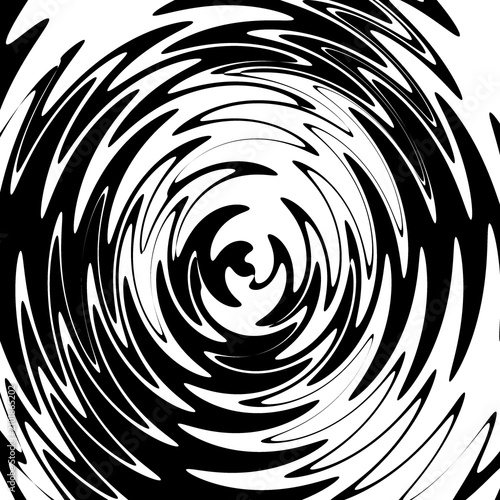Fotografie Abstract black and white swirling vortex graphic pattern as clean cutout