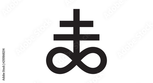 Leviahan cross symbol black silhouette against white background