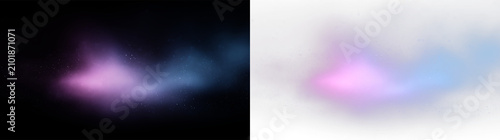 Tableau sur toile Colorful abstract swirl appears with blend of pink and blue hues on a transparen