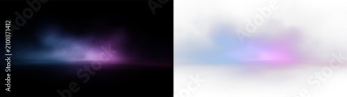 Foto Colorful abstract swirl appears with blend of pink and blue hues on a transparen