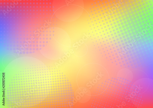 Abstract colorful gradient geometric background with halftone dots