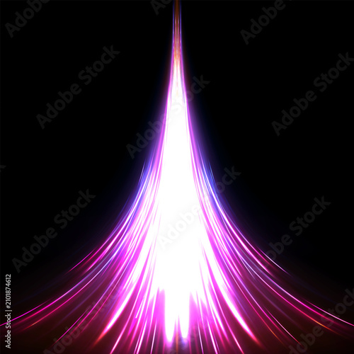 Abstract glowing energy beam vector effect