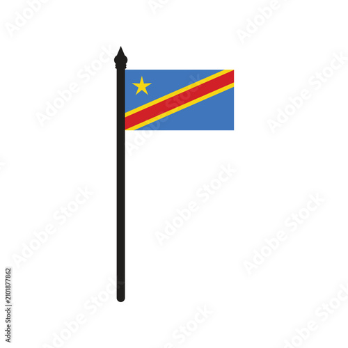 Cuadro en lienzo Illustration of the flag of the Democratic Republic of the Congo
