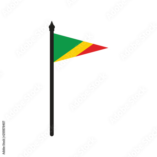 Cuadro en lienzo Illustration of the flag of the Republic of the Congo