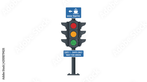 Traffic Light for Ships at Dock Gate - Dock Traffic Signal
