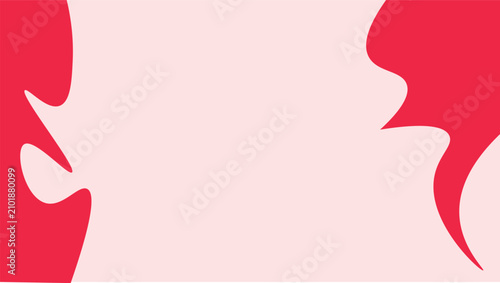 Foto Abstract minimalist composition with red organic shapes on pale pink background