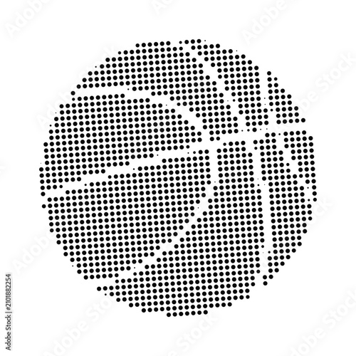 Classic Basketball Halftone Dotted Pattern Vector Icon