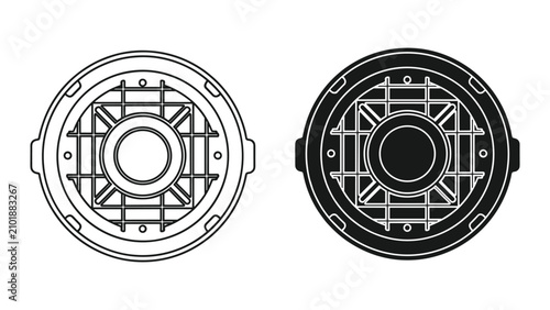 Foto Car headlight icon set, simple style vector illustration of automotive lighting