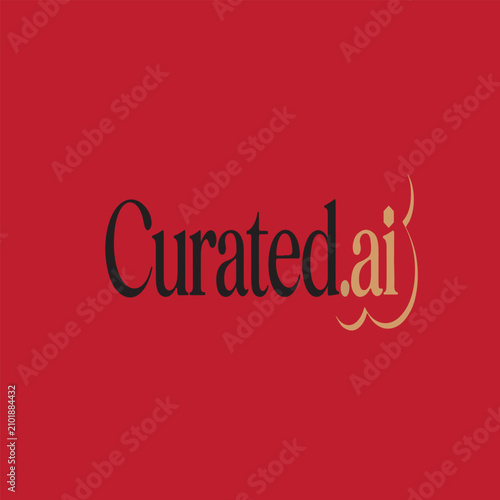 A Minimalist Typography Calligraphy ''Curated.ai'' Silhouette Vector Art