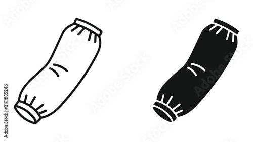 Bild auf Leinwand Vector illustration of a bolster pillow or body pillow icon, featuring a cylindr