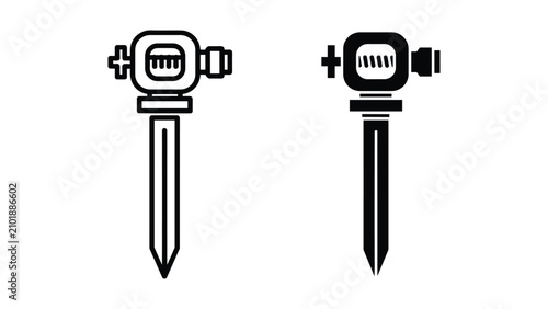 Tablou pe pânză Set of garden hose sprinkler icons, irrigation system equipment, lawn watering t