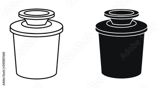 Bild auf Leinwand Water filter cartridge icon set, outline and solid style