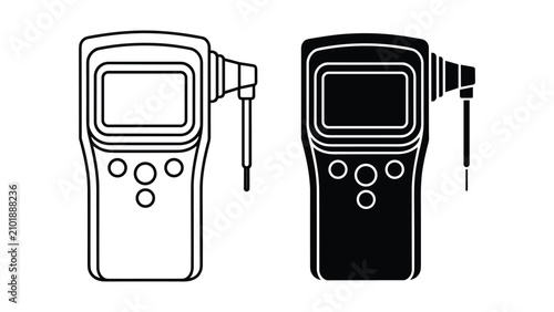 Cuadro en lienzo Breathalyzer icon set portable alcohol breath tester vector illustration of digi