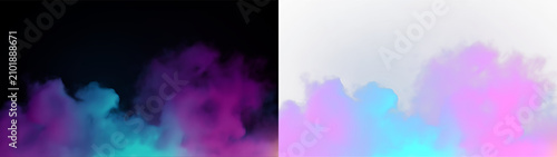 Foto Colorful smoke appears in a mix of pink and blue tones on a transparent backgrou