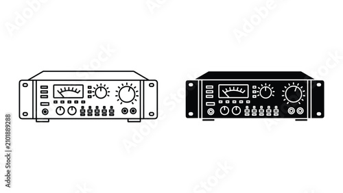 фотографія Vector illustration of a professional audio rack mount compressor or preamp unit