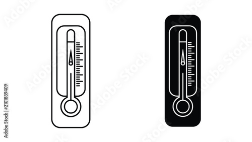 Fotografía Thermometer icon set, flat design style, vector illustration isolated on white b