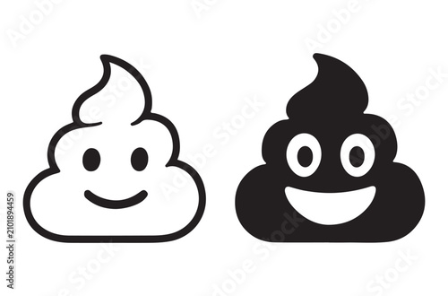 Pile of excrement silhouettes black and white graphic design