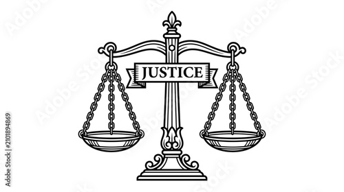 Fotografi Vintage Scales of Justice Illustration