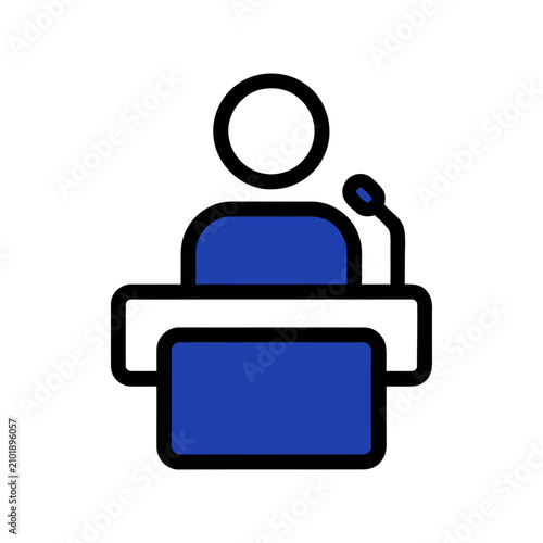 Принти на полотні Person Speaking at a Podium Desk.