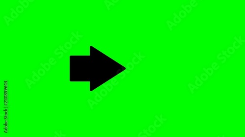 White arrow animation moving forward to the right on a green background. 4K motion graphic for navigation, growth, progress, and business concepts.
